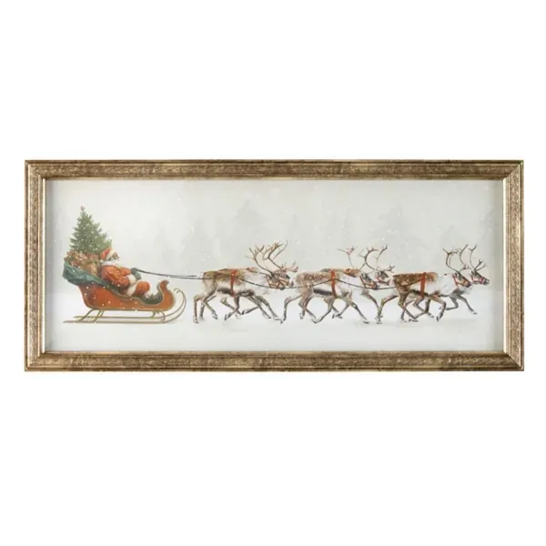 Kirklands Santa Jolly In Sleigh Scene Framed Art 83414886 Kirklands Santa Jolly In Sleigh Scene Framed Art 83414886 - Image 1