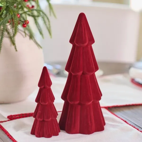 Kirklands Merlot Velvet Christmas Tree, 14 in. 22286423 Kirklands Merlot Velvet Christmas Tree, 14 in. 22286423 - Image 1