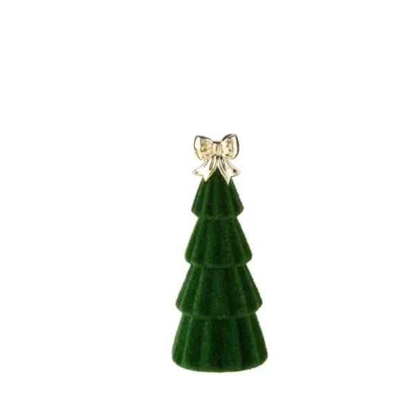 Kirklands Tabletop Flocked Tree with Bow, 8-inch 39659742 Kirklands Tabletop Flocked Tree with Bow, 8-inch 39659742 - Image 1