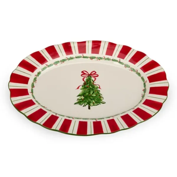 Kirklands Christmas Tree with Bow Platter 23196476 Kirklands Christmas Tree with Bow Platter 23196476 - Image 1