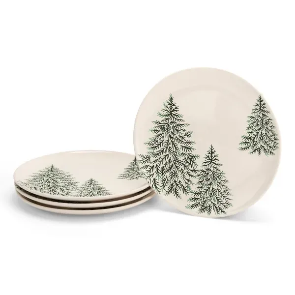 Kirklands Evergreen Trees Embossed Salad Plates, Set of 4 82268576 Kirklands Evergreen Trees Embossed Salad Plates, Set of 4 82268576 - Image 1