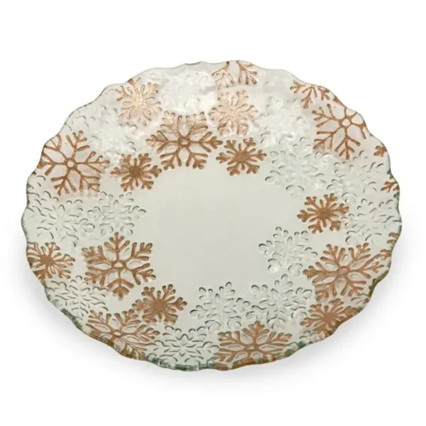 Kirklands Gold Foil Fused Glass Platter 14559546 Kirklands Gold Foil Fused Glass Platter 14559546 - Image 1