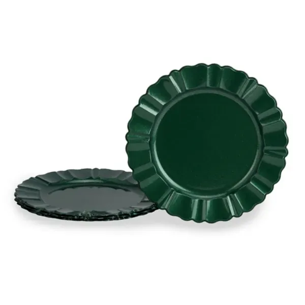 Kirklands Green Scalloped Glitter Charger 29233736 Kirklands Green Scalloped Glitter Charger 29233736 - Image 1