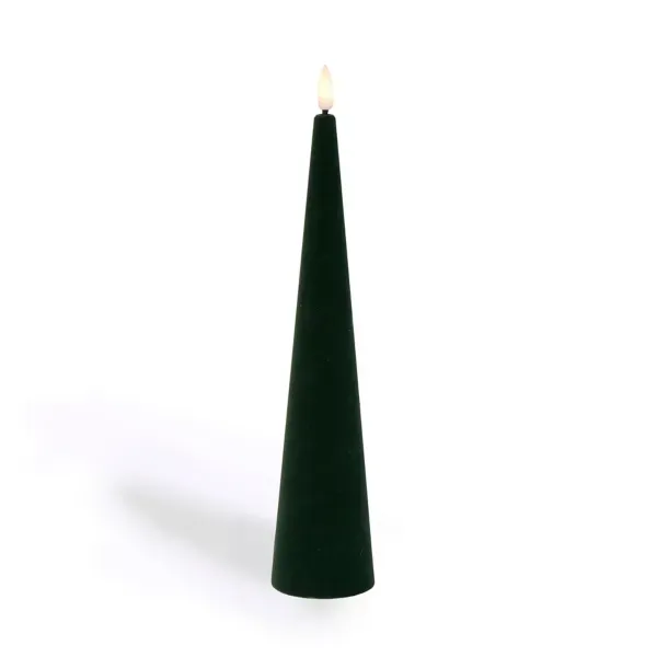 Kirklands LED Green Velvet Tree Candle, 10-inch 52666275 Kirklands LED Green Velvet Tree Candle, 10-inch 52666275 - Image 1