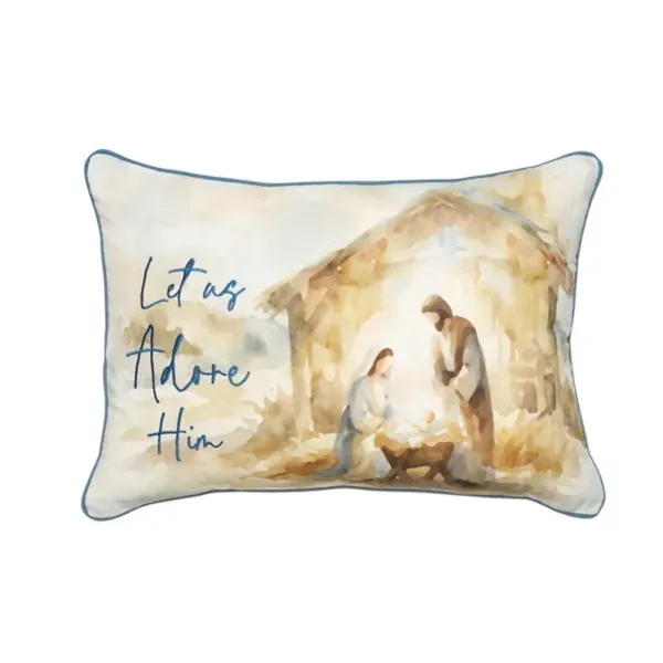 Kirklands Let Us Adore Him Nativity Pillow 12139956 Kirklands Let Us Adore Him Nativity Pillow 12139956 - Image 1