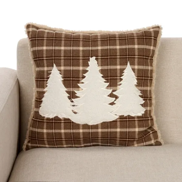 Kirklands Plaid Pillow with Trees 45859486 Kirklands Plaid Pillow with Trees 45859486 - Image 1