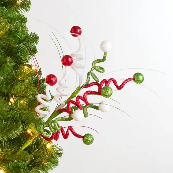 Kirklands Multicolor Glitter Spirals Tree Pick 17445821 - Image 1