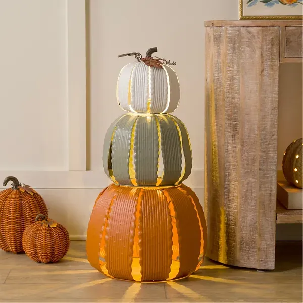 Kirklands Pre-Lit Pumpkin Stack Metal Statue 78783412 Kirklands Pre-Lit Pumpkin Stack Metal Statue 78783412 - Image 1