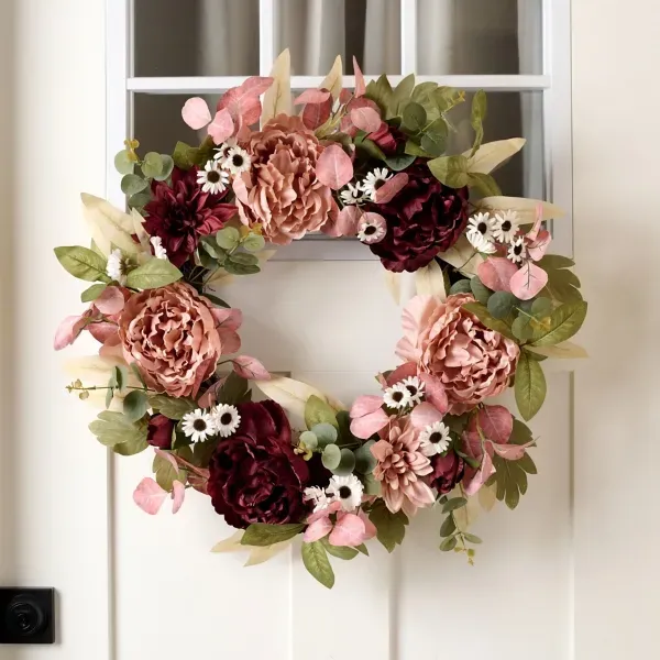 Kirklands Peony Wildflower Mix 26in Wreath 56367846 Kirklands Peony Wildflower Mix 26in Wreath 56367846 - Image 1