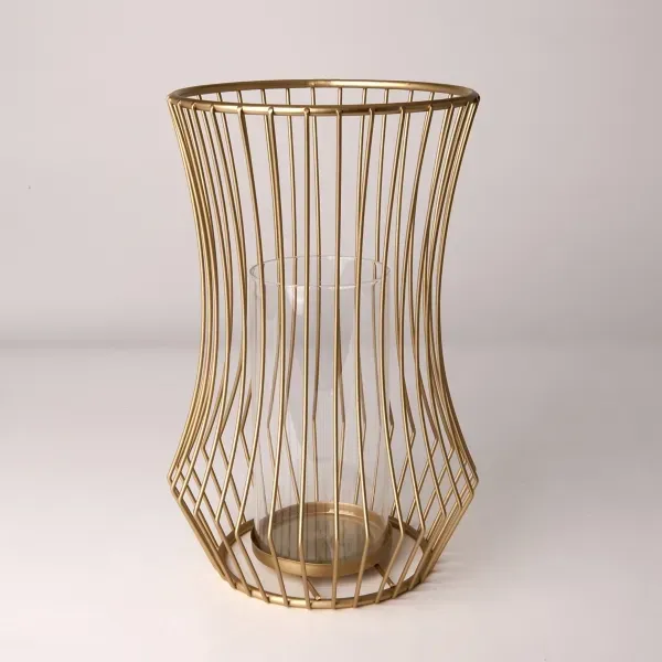 Kirklands Gold Cage Hurricane Lantern, 13 in. 15995428 Kirklands Gold Cage Hurricane Lantern, 13 in. 15995428 - Image 1