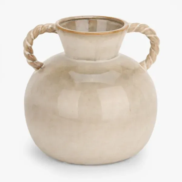 Kirklands Ivory Glazed Ceramic Vase with Twist Handles 37836184 Kirklands Ivory Glazed Ceramic Vase with Twist Handles 37836184 - Image 1