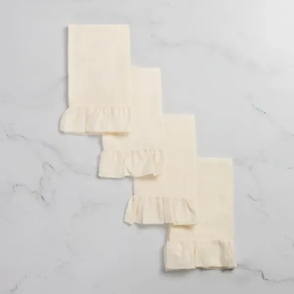 Kirklands Ivory Ruffle Napkins, Set of 4 12469535 Kirklands Ivory Ruffle Napkins, Set of 4 12469535 - Image 1