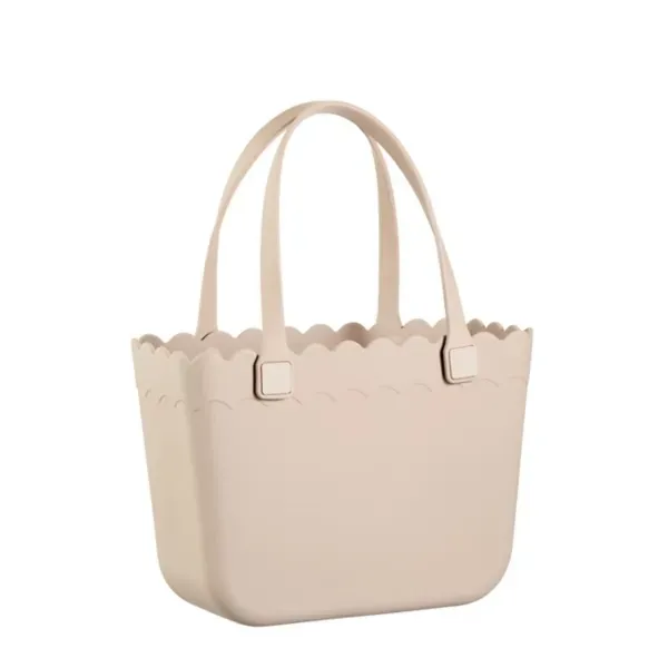 Kirklands Ivory Scalloped Carry-All Basket Tote 62945489 Kirklands Ivory Scalloped Carry-All Basket Tote 62945489 - Image 1