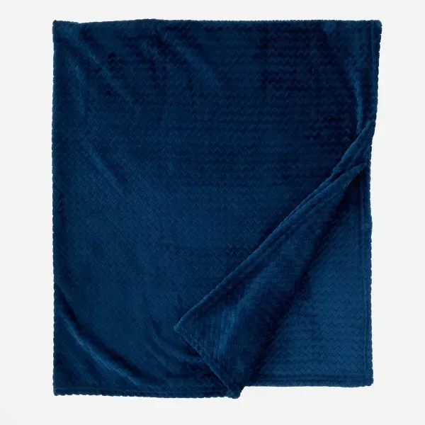 Kirklands Navy Dreamy Plush Throw 31811843 Kirklands Navy Dreamy Plush Throw 31811843 - Image 1