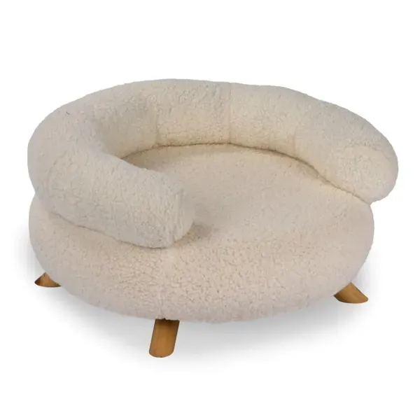 Kirklands Quinton Ivory Faux Sherpa Raised Pet Bed 47343671 Kirklands Quinton Ivory Faux Sherpa Raised Pet Bed 47343671 - Image 1
