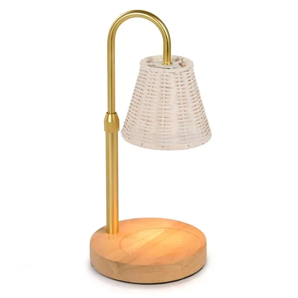 Kirklands Rattan Shade Wood Candle Warmer Lamp 66166765 Kirklands Rattan Shade Wood Candle Warmer Lamp 66166765 - Image 1
