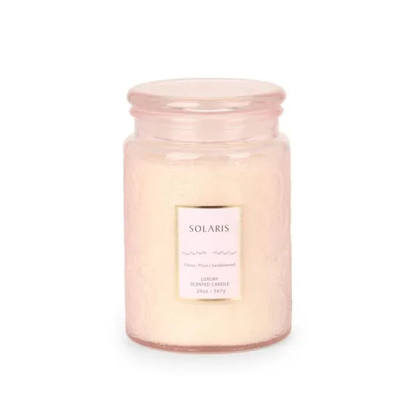 Kirklands Pink Solaris 2-Wick Embossed Jar Candle 89885931 Kirklands Pink Solaris 2-Wick Embossed Jar Candle 89885931 - Image 1