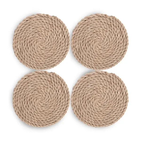Kirklands Round Woven Jute Coasters, Set of 4 85869262 Kirklands Round Woven Jute Coasters, Set of 4 85869262 - Image 1