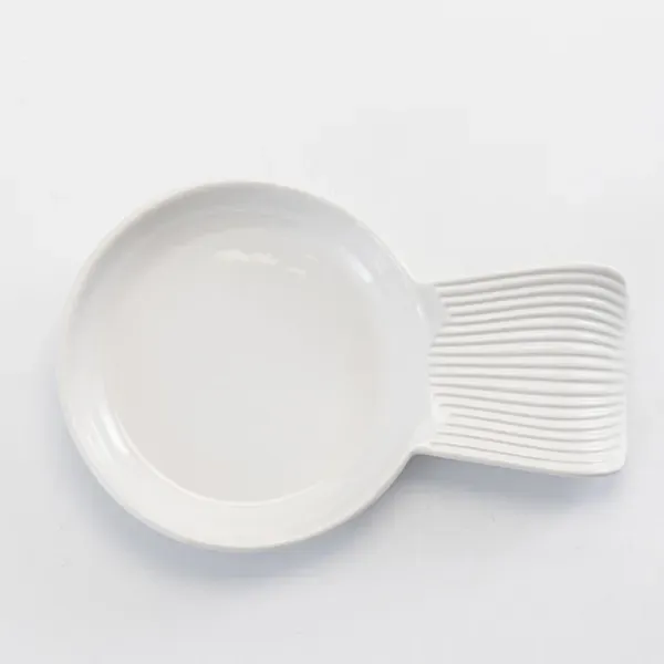 Kirklands White Ribbed Stoneware Spoon Rest 91132565 Kirklands White Ribbed Stoneware Spoon Rest 91132565 - Image 1