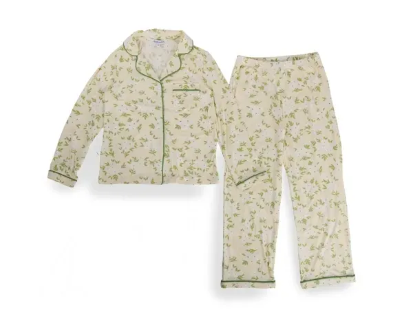 Kirklands Cream Floral Long Sleeve Pajamas Medium 18967954 Kirklands Cream Floral Long Sleeve Pajamas Medium 18967954 - Image 1
