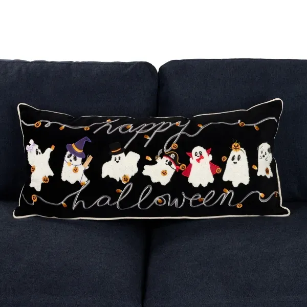 Kirklands Happy Halloween Ghost Accent Pillow 86274811 Kirklands Happy Halloween Ghost Accent Pillow 86274811 - Image 1
