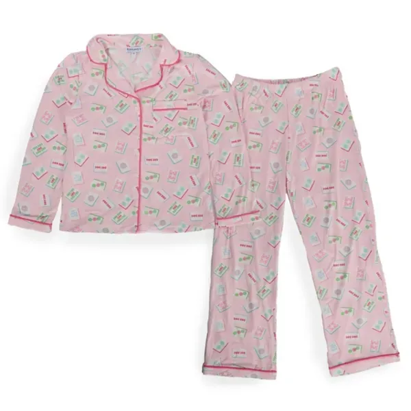 Kirklands Mahjong Long Sleeve Pajamas Large 79327354 Kirklands Mahjong Long Sleeve Pajamas Large 79327354 - Image 1