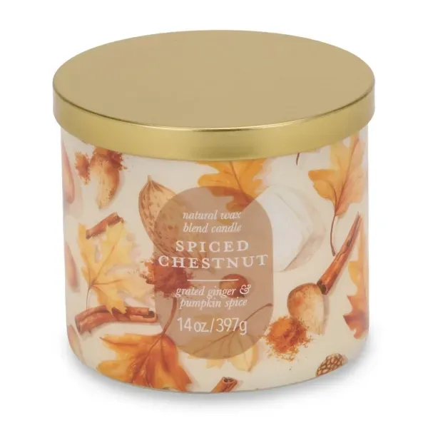 Kirklands Spiced Chestnut 14 oz 3-Wick Jar Candle 57256113 Kirklands Spiced Chestnut 14 oz 3-Wick Jar Candle 57256113 - Image 1