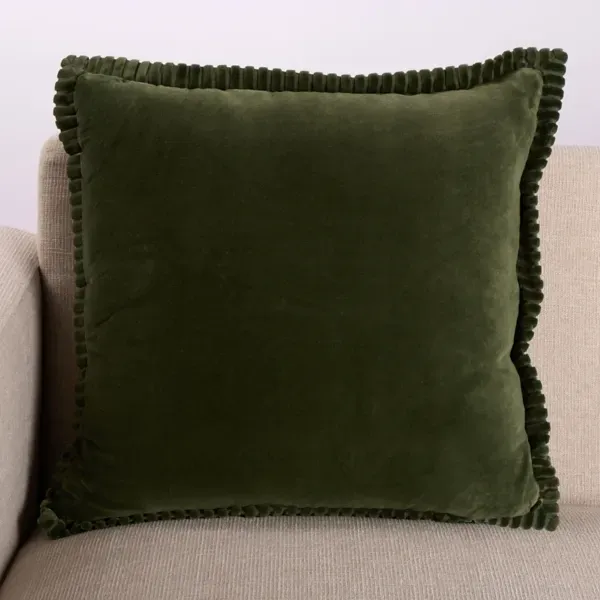 Kirklands Cyprus Green Terri Velvet Pillow, 20 in. 57584696 Kirklands Cyprus Green Terri Velvet Pillow, 20 in. 57584696 - Image 1