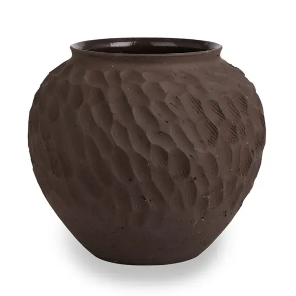 Kirklands Dark Brown Carved Ceramic Vase, 9.25 in. 45395367 Kirklands Dark Brown Carved Ceramic Vase, 9.25 in. 45395367 - Image 1