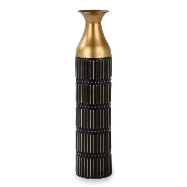 Kirklands Gold and Black Metal Vase, 22.5 in. 43612353 Kirklands Gold and Black Metal Vase, 22.5 in. 43612353 - Image 1