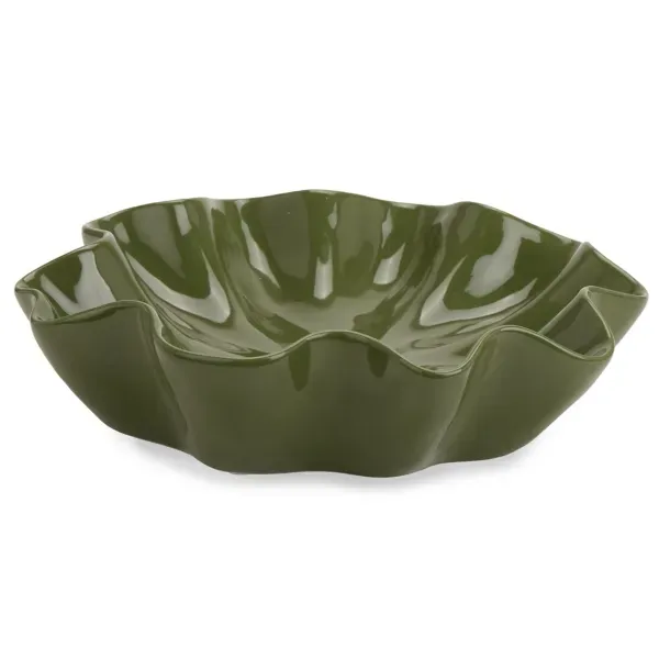 Kirklands Green Ceramic Wave Bowl, 16 in. 46627383 Kirklands Green Ceramic Wave Bowl, 16 in. 46627383 - Image 1