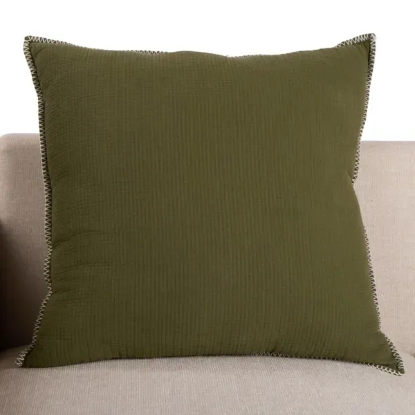 Kirklands Green Gauze Whipstitch Pillow, 26 in. 28757435 Kirklands Green Gauze Whipstitch Pillow, 26 in. 28757435 - Image 1