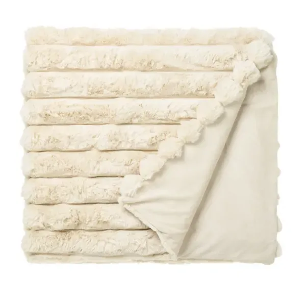 Kirklands Ivory Channel Fur Throw Blanket 55367394 Kirklands Ivory Channel Fur Throw Blanket 55367394 - Image 1