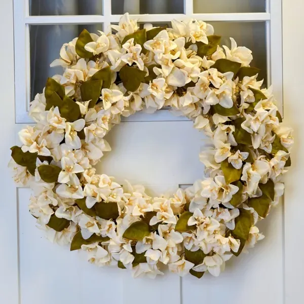 Kirklands Ivory Paper Flower Wreath, 24 in. 68262644 Kirklands Ivory Paper Flower Wreath, 24 in. 68262644 - Image 1