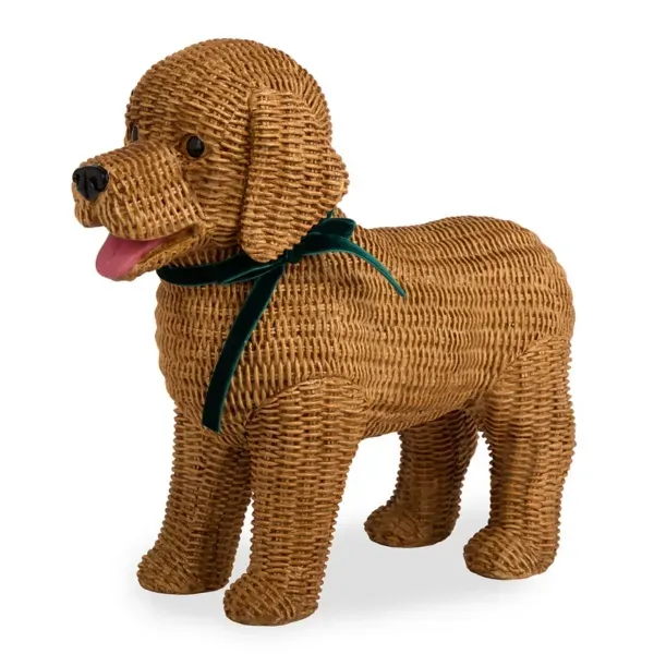 Kirklands Natural Resin Rattan Lab Figurine 86858252 Kirklands Natural Resin Rattan Lab Figurine 86858252 - Image 1