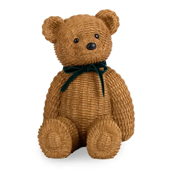 Kirklands Natural Resin Rattan Teddy Bear Figurine, 10 in. 28436493 Kirklands Natural Resin Rattan Teddy Bear Figurine, 10 in. 28436493 - Image 1