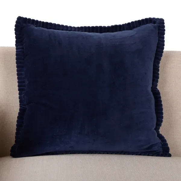 Kirklands Navy Terri Velvet Pillow, 20 in. 44993853 Kirklands Navy Terri Velvet Pillow, 20 in. 44993853 - Image 1