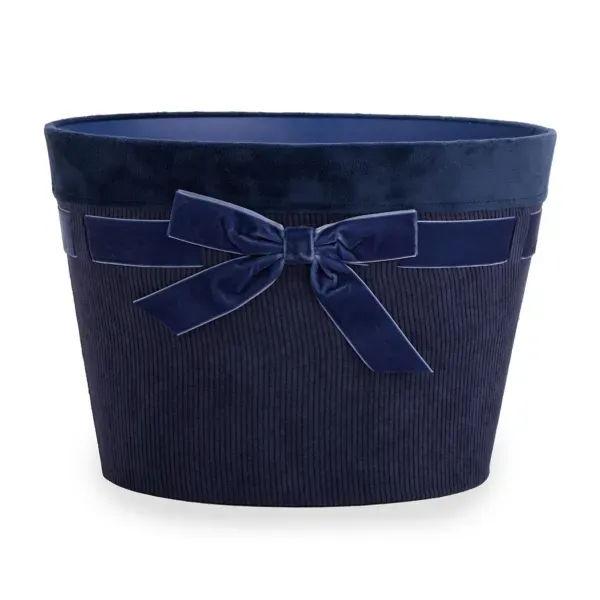 Kirklands Navy Velvet Storage Bin with Bow 86927836 Kirklands Navy Velvet Storage Bin with Bow 86927836 - Image 1