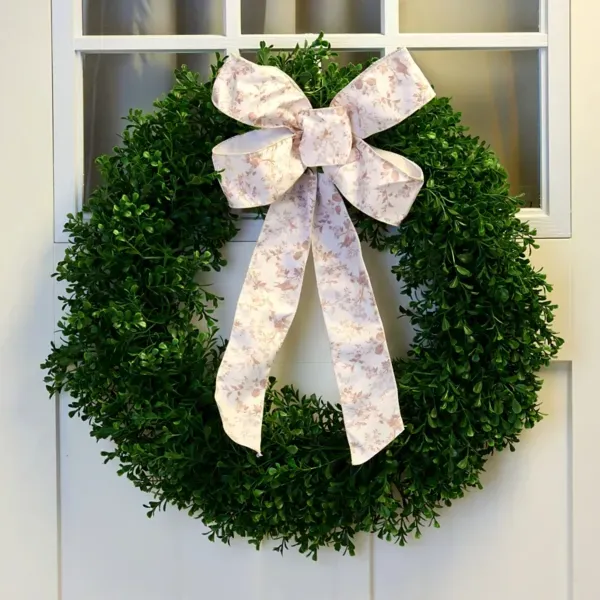 Kirklands Neutral Toile Boxwood Wreath, 22 in. 29514846 Kirklands Neutral Toile Boxwood Wreath, 22 in. 29514846 - Image 1